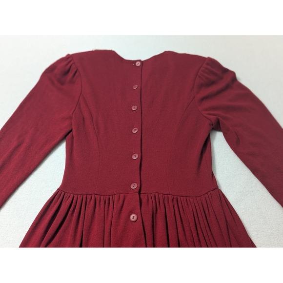 Vtg 1970s Gunne‎ Sax Dress Christmas Dark Red Size 3 Small Lace Modest Prairie - Picture 8 of 16